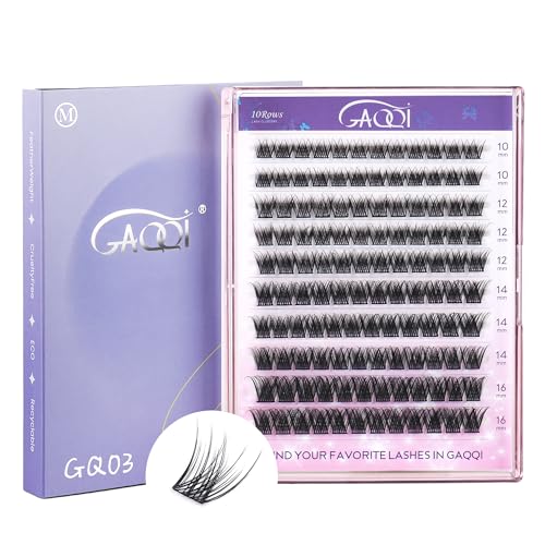 مجموعة رموش GAQQI 120 قطعة رموش فردية على شكل C رموش كلوستر خفيفة 1016 مم بأطوال مختلطة مظهر طبيعي للرموش الكلوستر GQ03 على شكل C 1016 مم