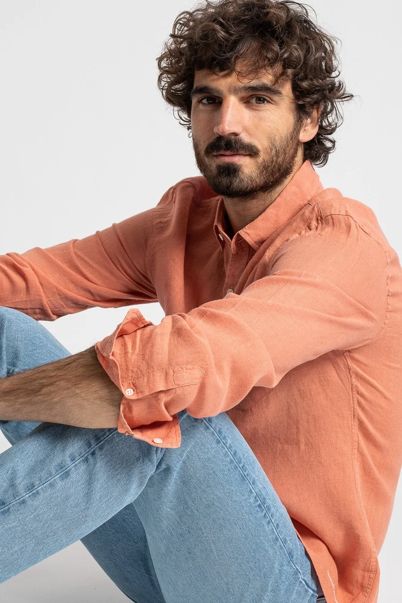 Jaqk Bali Linen Shirt - Terracota