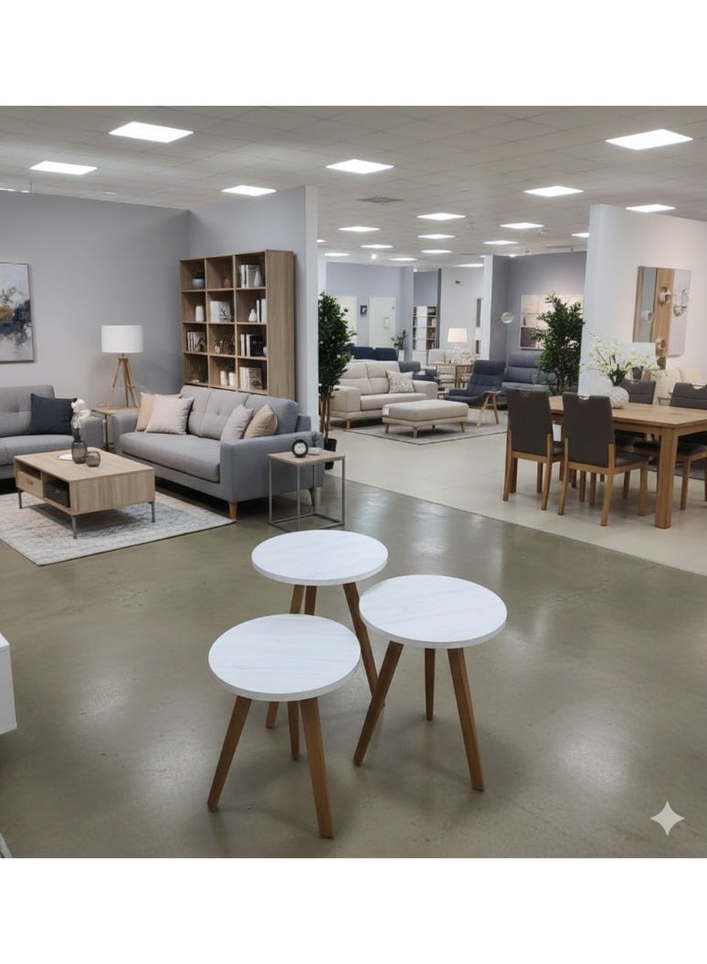 منضده 3 قطع 3 مستويات سهله النقل والتركيب دائرية الشكل - Image 3