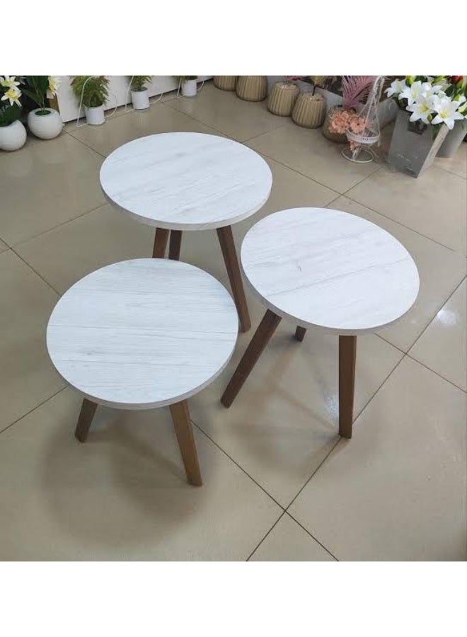 منضده 3 قطع 3 مستويات سهله النقل والتركيب دائرية الشكل - Image 4