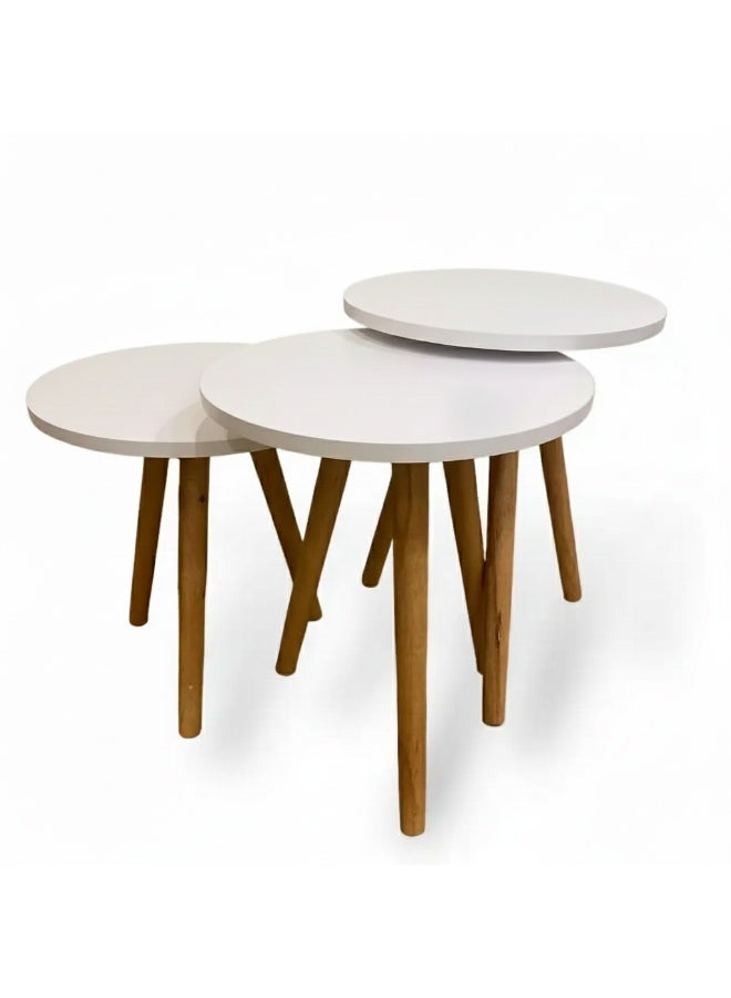 منضده 3 قطع 3 مستويات سهله النقل والتركيب دائرية الشكل - Image 1