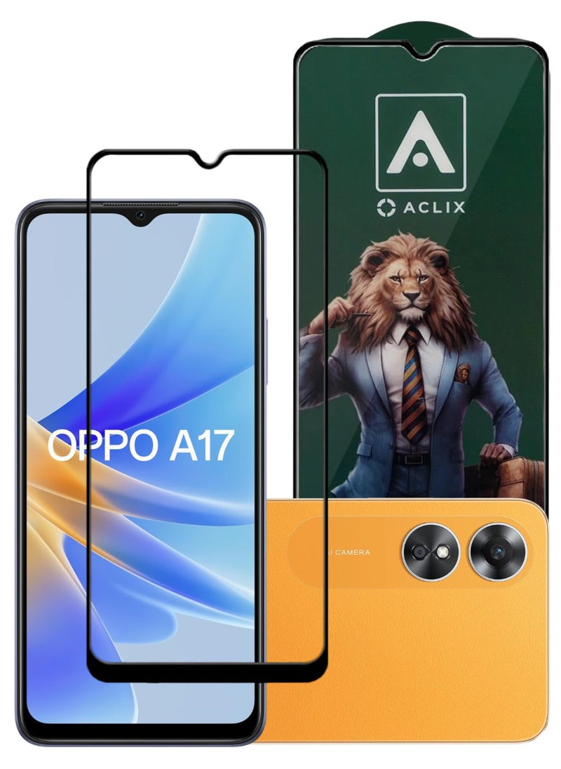 ACLIX Antistatic ESD Dustproof Premium Quality High Definition Tempered Glass Screen Protector Designed For Oppo A17 - Image 1
