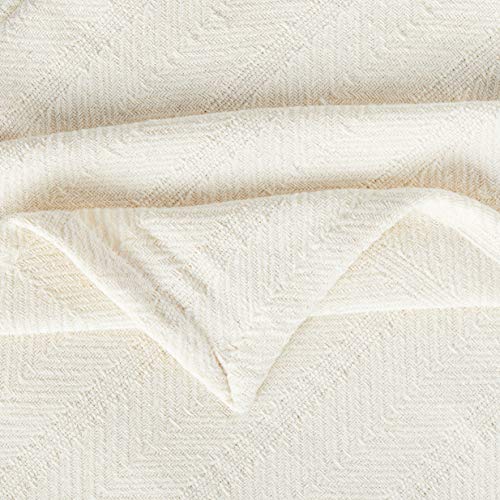 Eddie Bauer - Queen Blanket, Lightweight Cotton Bedding, Home Decor for All Seasons (Herringbone Bone, Queen) - Image 2