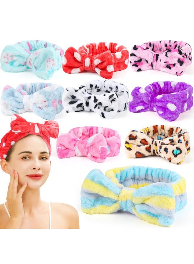 Teenitor Spa Headbands - 9Pcs Cute Bow Headbands for Women, Skincare and Makeup, Washing Face - Image 1