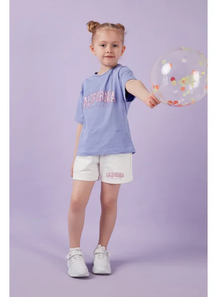 Lela Cotton Printed Crew Neck Top and Bottom Set with Shorts Girl's Set 6212004