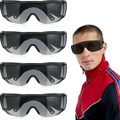 Konohan 4 Pairs UV Resistant Safety Glasses Protective Tanning Goggles Eyewear Red Light Therapy Black Glasses Comprehensive Protection for Your Eyes - Image 1