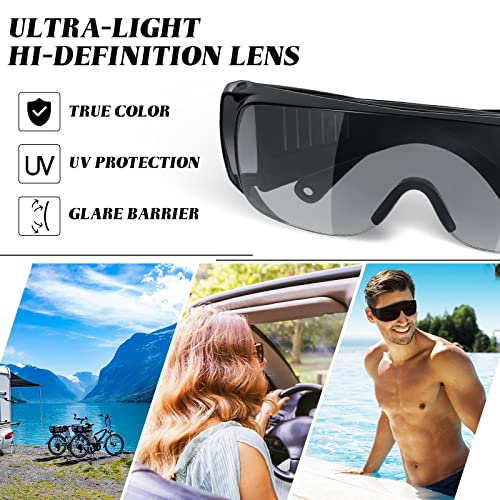 Konohan 4 Pairs UV Resistant Safety Glasses Protective Tanning Goggles Eyewear Red Light Therapy Black Glasses Comprehensive Protection for Your Eyes - Image 5