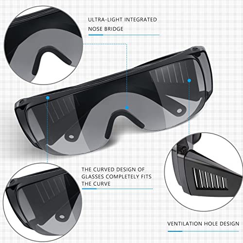 Konohan 4 Pairs UV Resistant Safety Glasses Protective Tanning Goggles Eyewear Red Light Therapy Black Glasses Comprehensive Protection for Your Eyes - Image 3