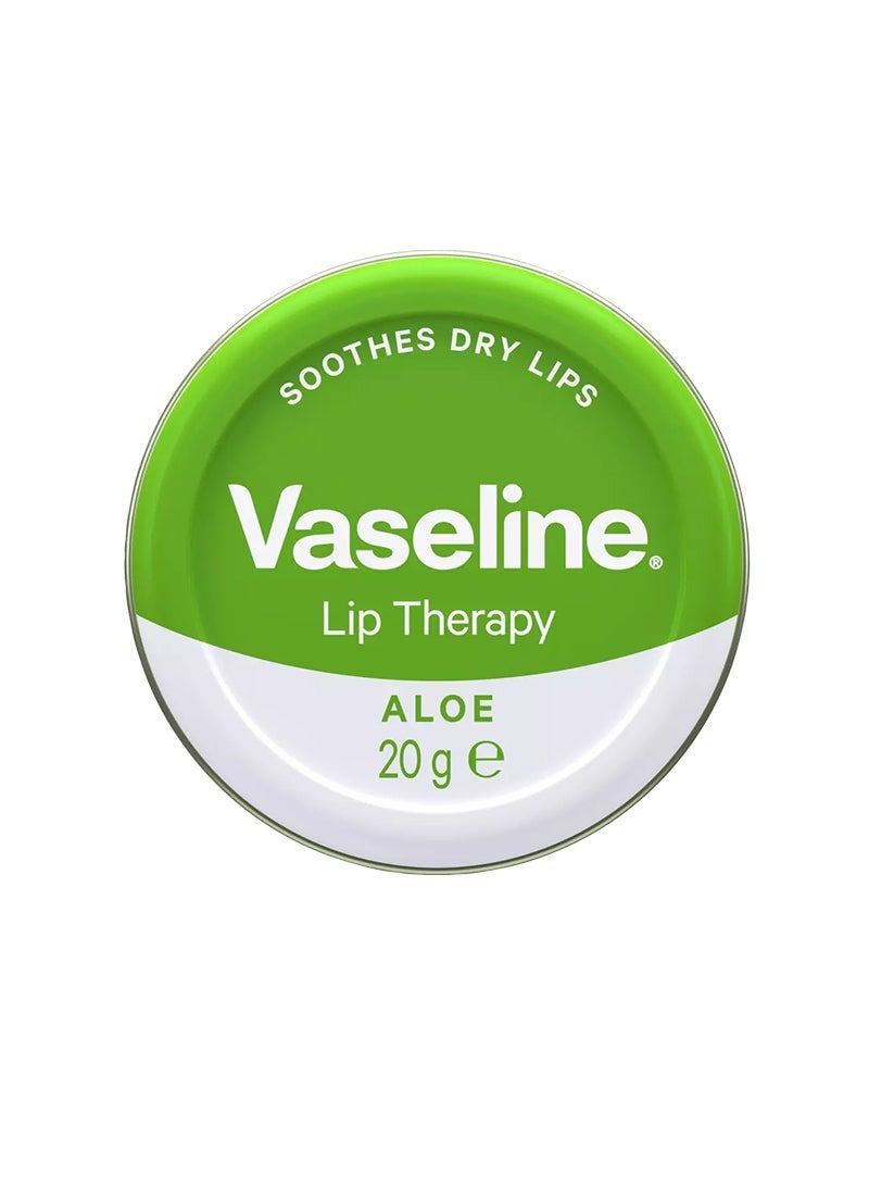 Vaseline Lip Therapy Petroleum Jelly Aloe, Moisturize & Soothes Dry Lips, 20g