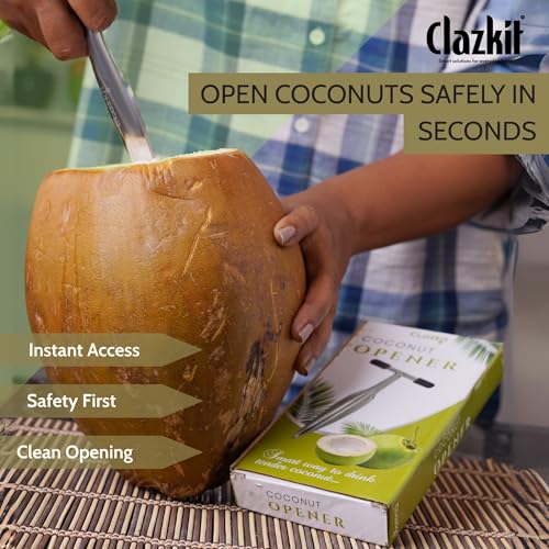 Clazkit أداة فتح جوز الهند من كلوزكيت المصنوعة من الفولاذ المقاوم للصدأ، مثقاب جوز الهند، آلة فتح جوز الهند، سكين فتح جوز الهند، فتاحة ماء جوز الهند - (عبوة- 1) - Image 3