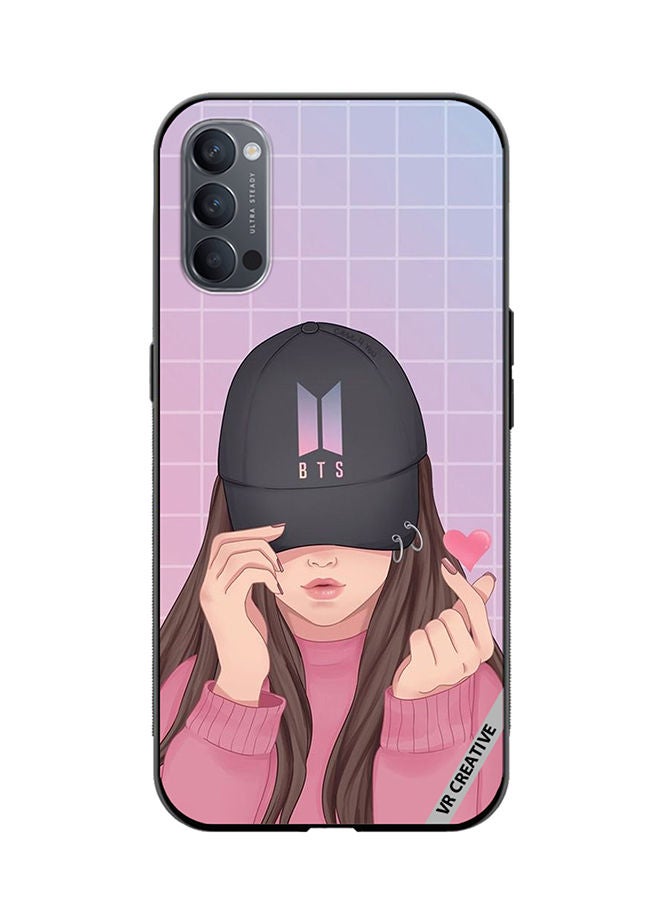 VR CREATIVE Protective Case Cover For Oppo Reno4 Pro 5G Bts Cap Girl Design Multicolour - Image 1