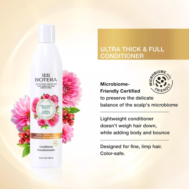 Biotera Ultra Thick & Full Volumizing Conditioner | Fine or Limp Hair | Microbiome Friendly | Vegan & Animal Test Free | Paraben Free | Color-Safe | 32 Fl Oz - Image 2
