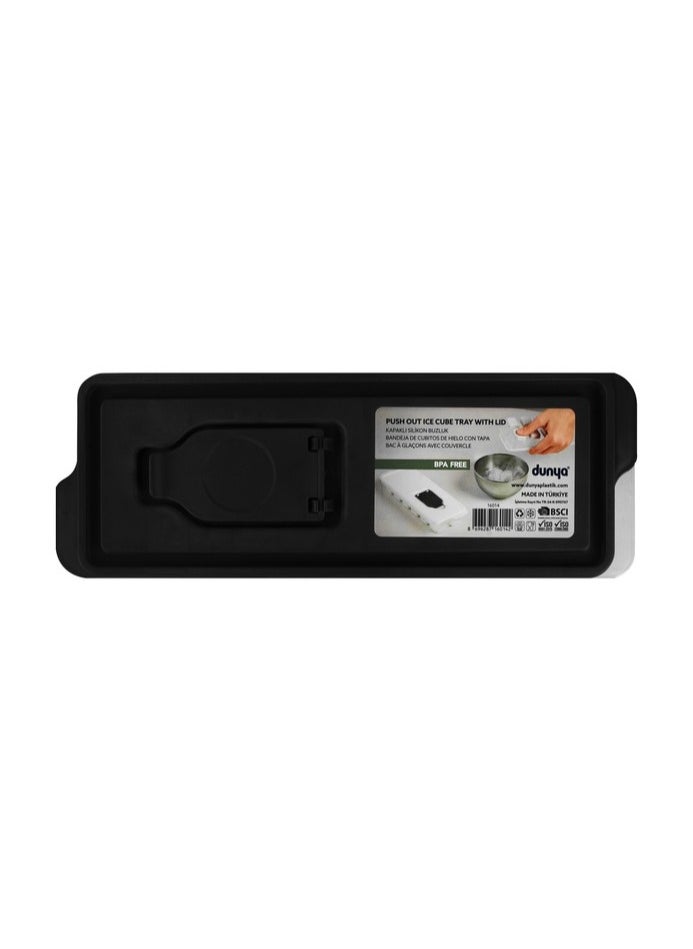 dunya Dunya Push Out Ice Cube Tray with Lid made in Turkey - Black  - Image 2