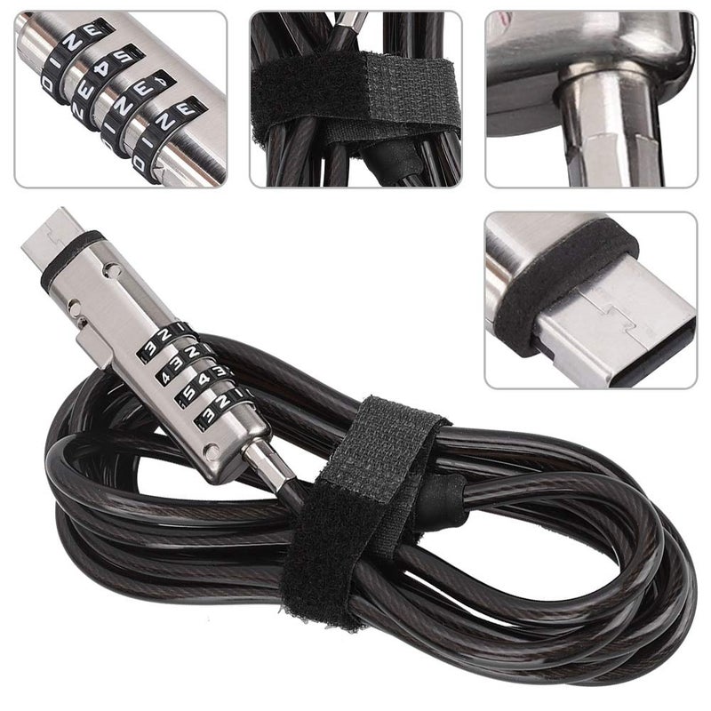 Anti Theft Laptop Cable Lock 360 Degree Rotation Eco Friendly Computer Security Lock - Image 5