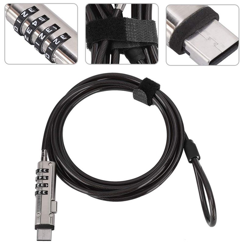 Anti Theft Laptop Cable Lock 360 Degree Rotation Eco Friendly Computer Security Lock - Image 3
