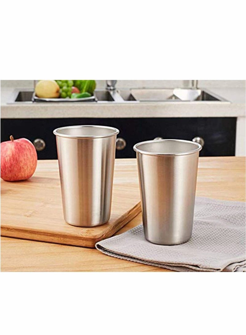 Y&D Premium Stainless Steel Cups - 16 Ounce Pint Cup Tumblers Eco-Friendly, BPA Free (5 Pack)  - Image 5