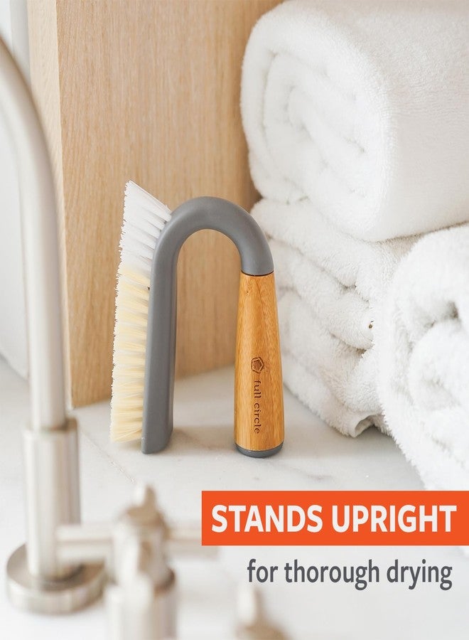 Full Circle Grunge Buster Grout & Tile Scrub Brush, Grey - Image 2