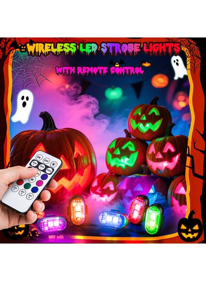 Suacopzar 12PCS Wireless LED Lights for Car, Wireless LED Strobe Lights with Remote Control, 8 Colors IP65 Waterproof USB High Brightness Anti-Collision for Car Motorcycle Truck Drone RC Aircraft Bike - Image 2