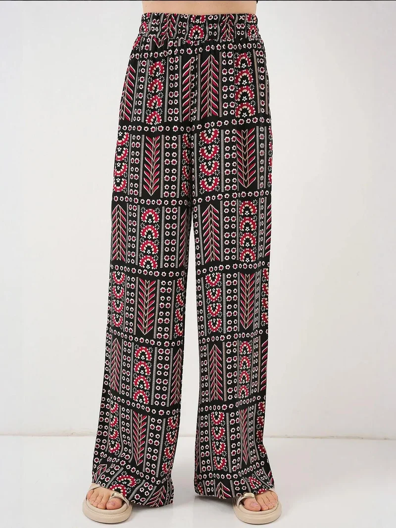 BIG DART BDART High Waist Geometric Striped Palazzo Pants