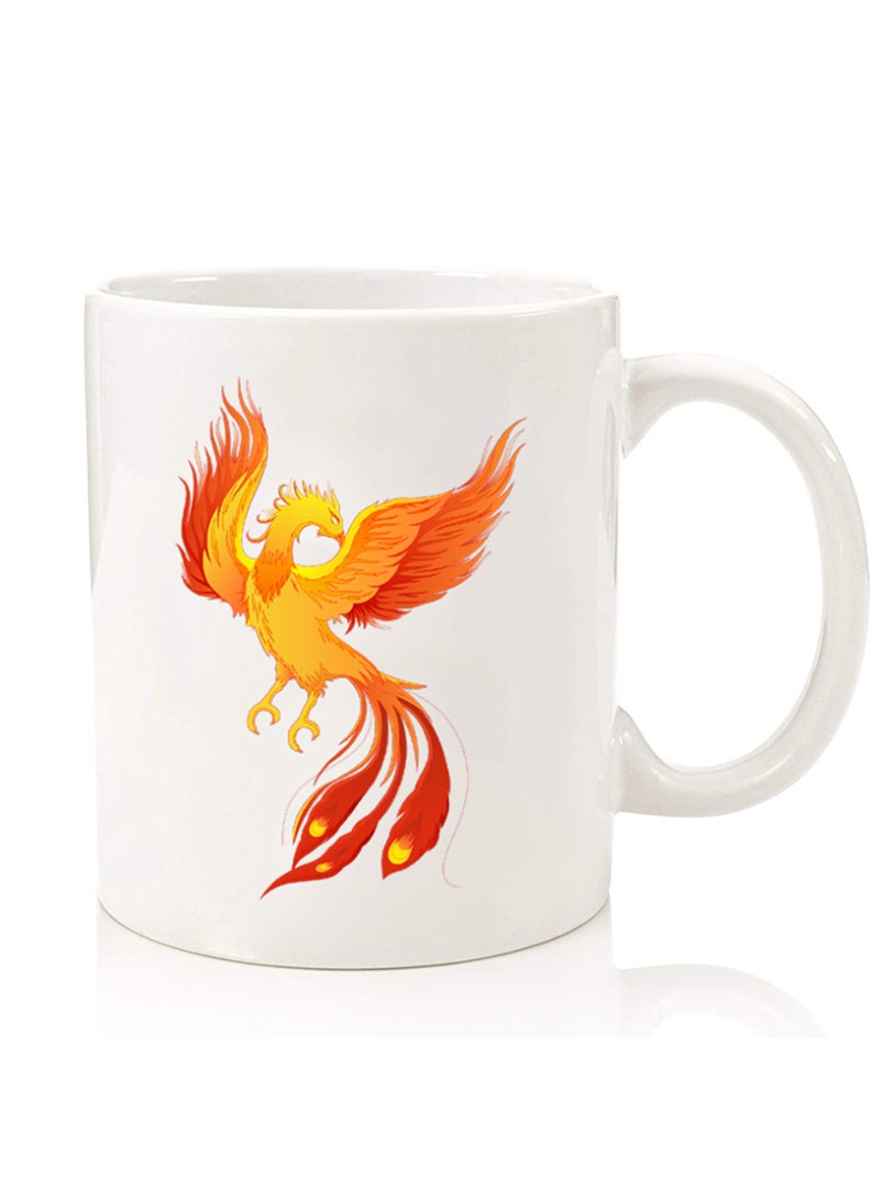Theodor Premium Quality Two Sided Printed Coffee Mug Tea Cup For Home Office, Kids Men Women Phoeniox bird flying - Image 1