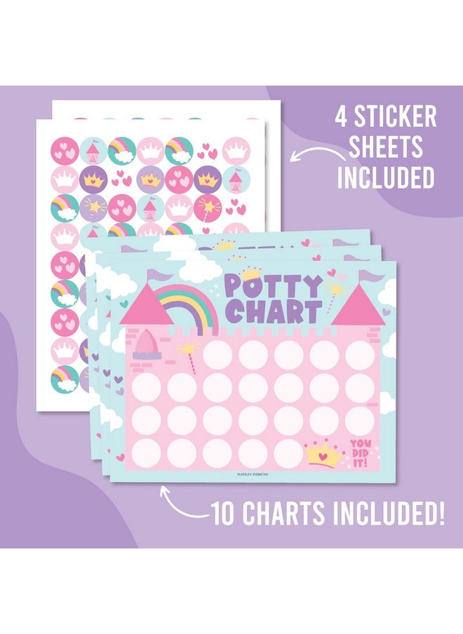 Hadley Designs - Hadley Designs Princess Potty Training Chart for Toddler Girl - Potty Training Sticker Chart for Girls, Sticker Chart for Kids Potty Training Reward Chart, Kids Reward Chart - Image 1