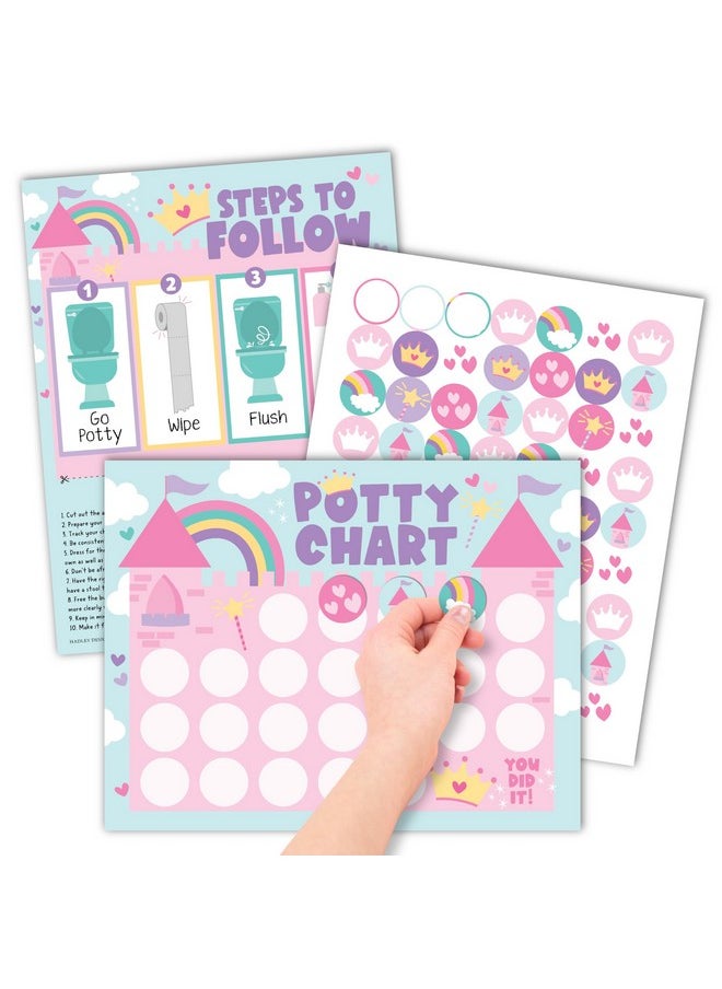 Hadley Designs - Hadley Designs Princess Potty Training Chart for Toddler Girl - Potty Training Sticker Chart for Girls, Sticker Chart for Kids Potty Training Reward Chart, Kids Reward Chart - Image 1