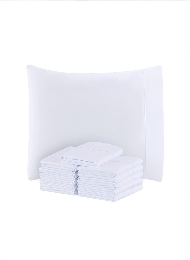 Arkwright, LLC Arkwright Bulk Microfiber Queen Pillow Cases - Pack of 12 - Soft Hypoallergenic Pillowcases and Bedding Essentials for Hosts and Hotels, Standard, White - Image 1