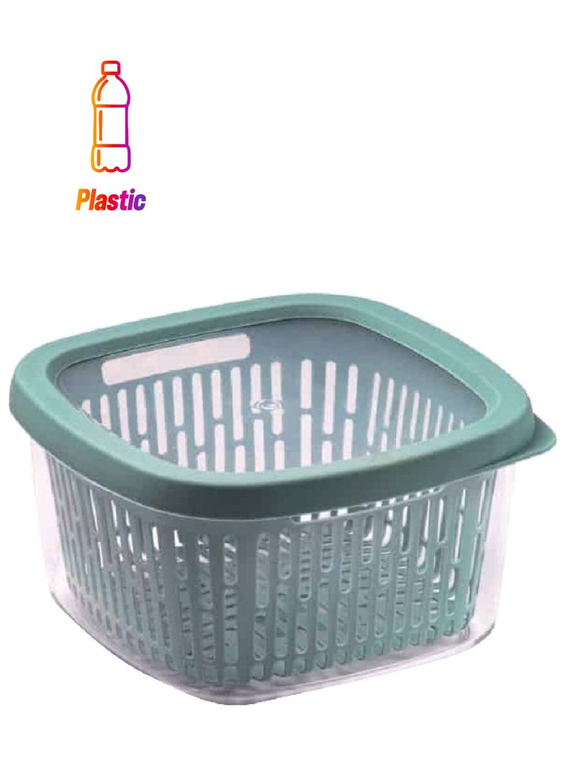 Snips BPA-Free Dishwasher Safe Aroma Keeper Fruit Container Sky Grey and Clear 1.5 L 767/90059 - Image 1