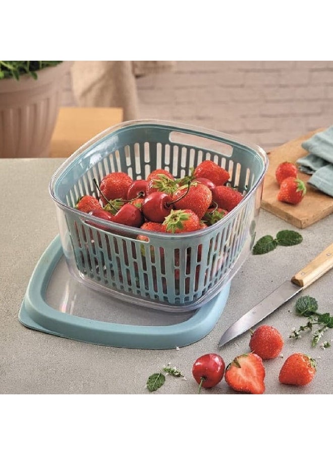 Snips BPA-Free Dishwasher Safe Aroma Keeper Fruit Container Sky Grey and Clear 1.5 L 767/90059 - Image 4