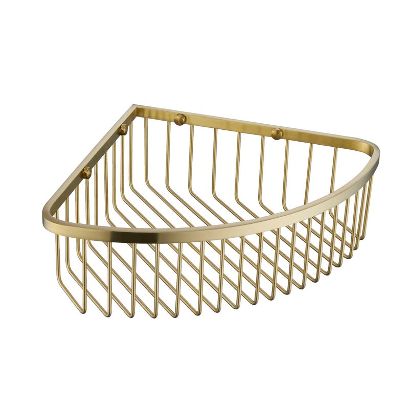 GORDEE Bathroom Shower Caddy Corner Shelf Basket  Ultra Sturdy Rust-Proof Stainless Steel Bathroom Shelf Organizer Shampoo Holder  Wall Mounted Storage Rack for Bathroom Kitchen  Brushed Gold - Image 2