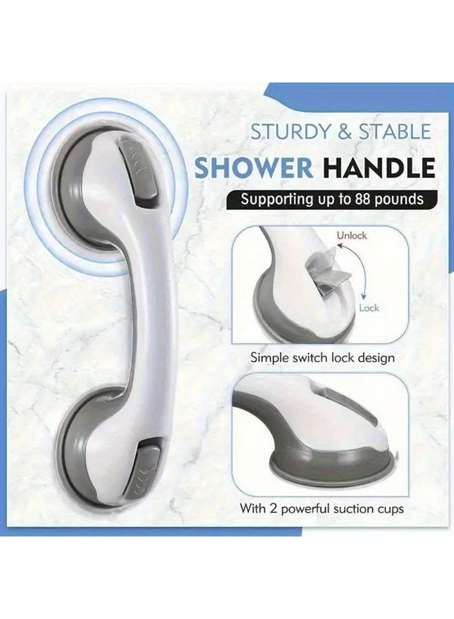 No Drill Shower Grab Bar With Slip Resistant Suction Cup 2Pcs Random Color - Image 1