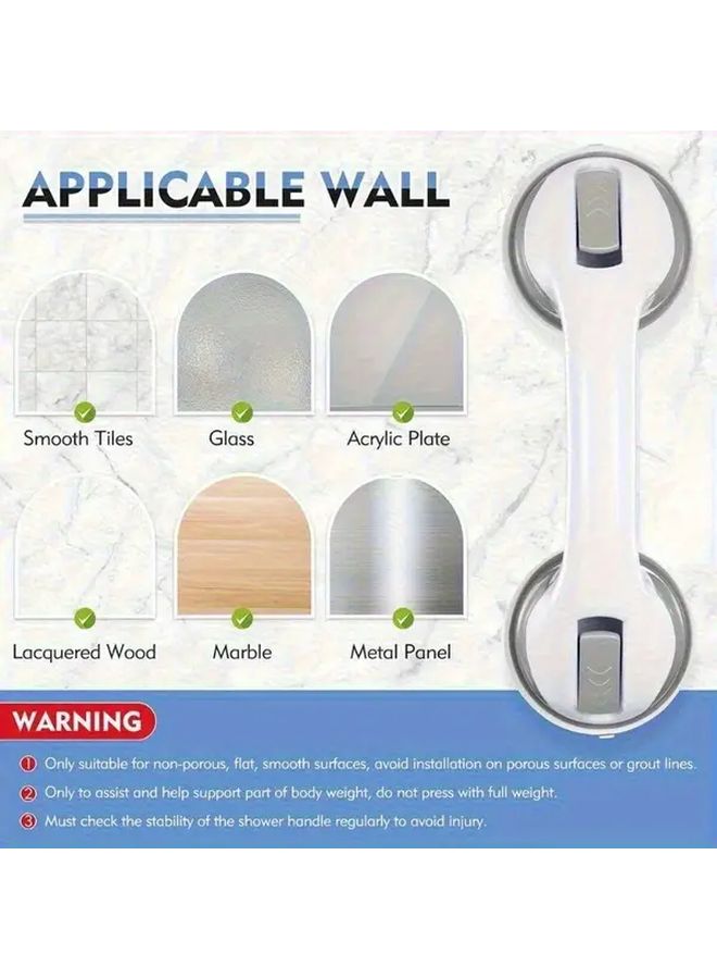 No Drill Shower Grab Bar With Slip Resistant Suction Cup 2Pcs Random Color - Image 4