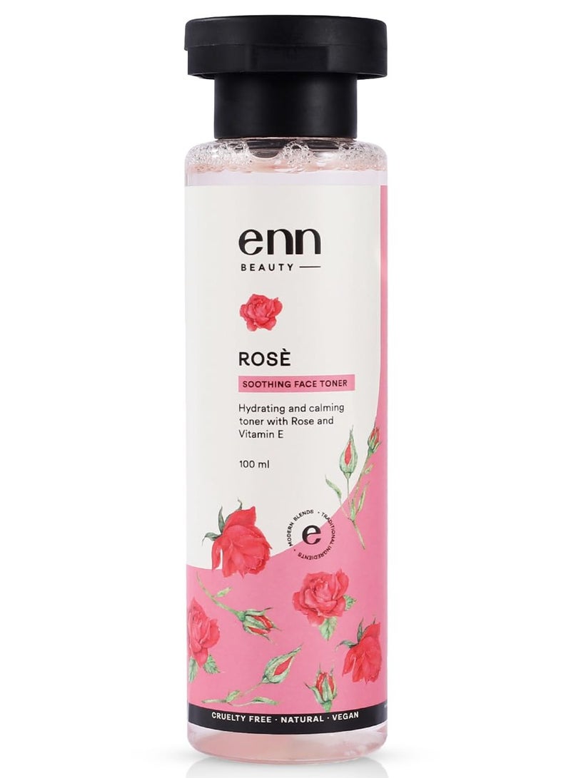Enn Beauty Rose Water Soothing Face Toner Hydrating and Calming Toner With Natural Rose and Vitamin E for Pore Tightening  100ml - Image 1