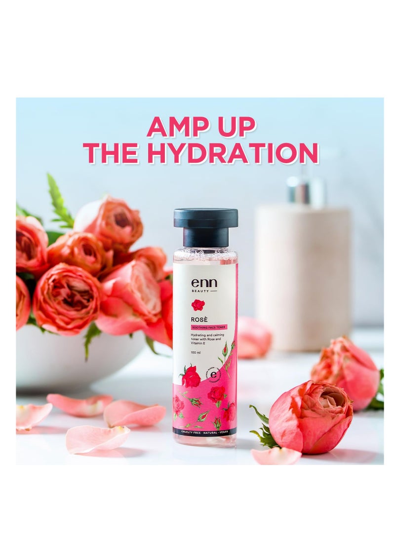 Enn Beauty Rose Water Soothing Face Toner Hydrating and Calming Toner With Natural Rose and Vitamin E for Pore Tightening  100ml - Image 2