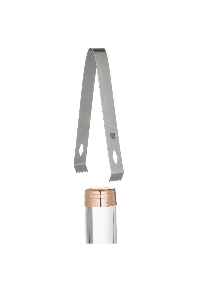 Restaurantware 6.3 Inch x 2.5 Inch Ice Tongs, 1 Small Ice Bucket Tongs - With Claw Grip Teeth, Ergonomic Grip, Silver Plated Stainless Steel Tongs For Ice Buckets, For Bars, Buckets, Or Serving - Image 1