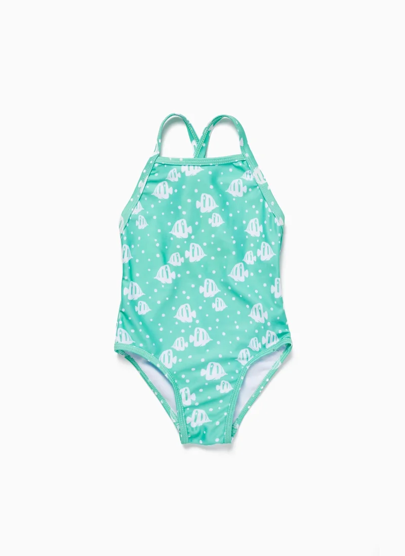 Zippy Swimsuit for Baby Girls 'Fishes', Aqua Green