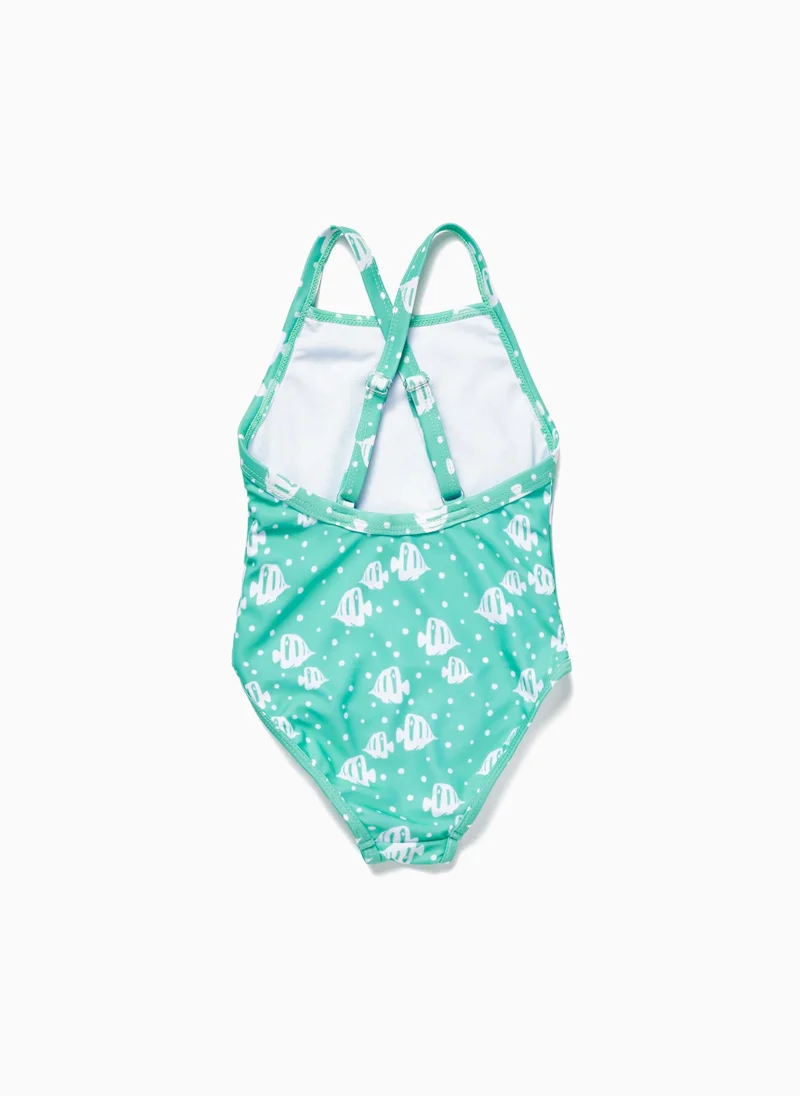 Zippy Swimsuit for Baby Girls 'Fishes', Aqua Green
