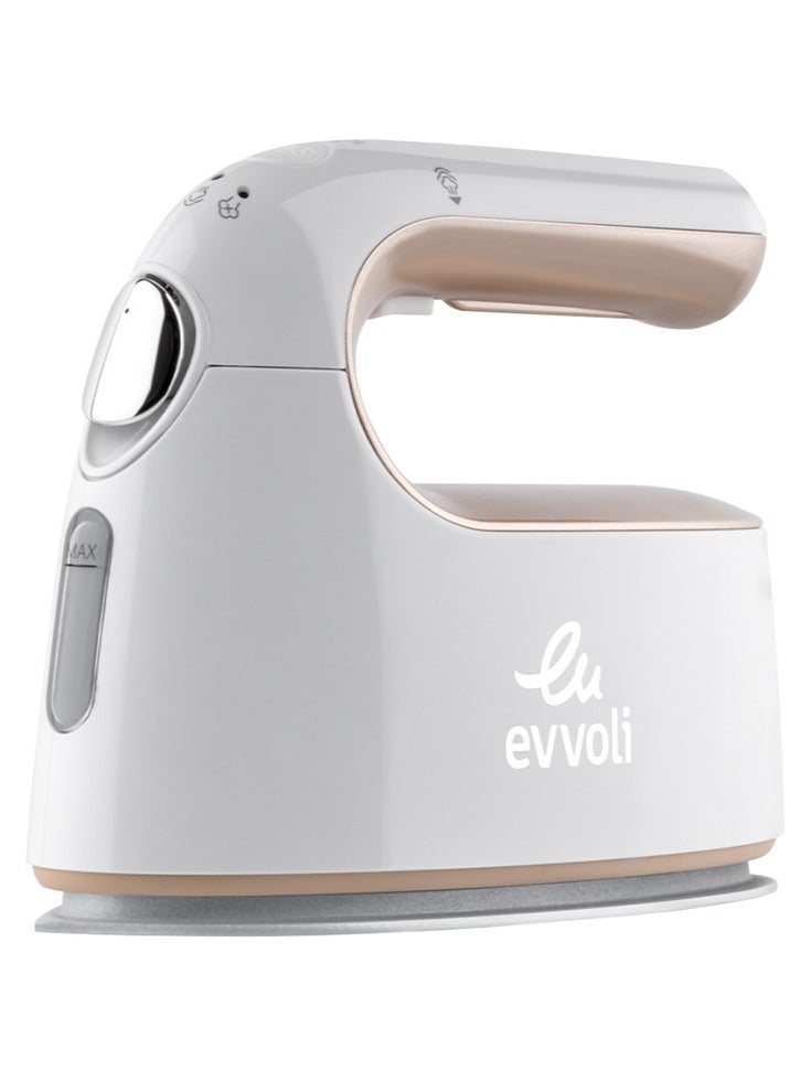 evvoli Portable Travel Garment Steamer With 55 ml 1000 W EVIR-PGS1000G White/Golden - Image 3