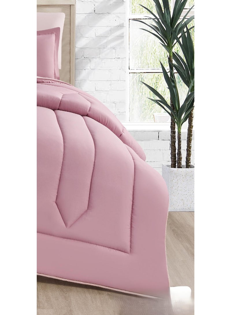 مارك مفرش نفرين ذو طابع وجهين فخم ملكي من خامه المايكروفايبر مقاس 1- لحاف :220*240 سم ، 1- شرشف : 200*200 سم، 2- بيت مخدة : 50 *75سم، 2-خدادية : 45 * 45 سم. - Image 4