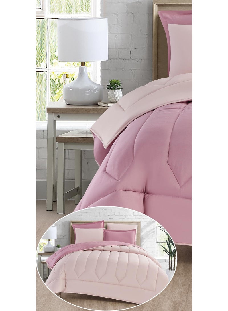 مارك مفرش نفرين ذو طابع وجهين فخم ملكي من خامه المايكروفايبر مقاس 1- لحاف :220*240 سم ، 1- شرشف : 200*200 سم، 2- بيت مخدة : 50 *75سم، 2-خدادية : 45 * 45 سم. - Image 2