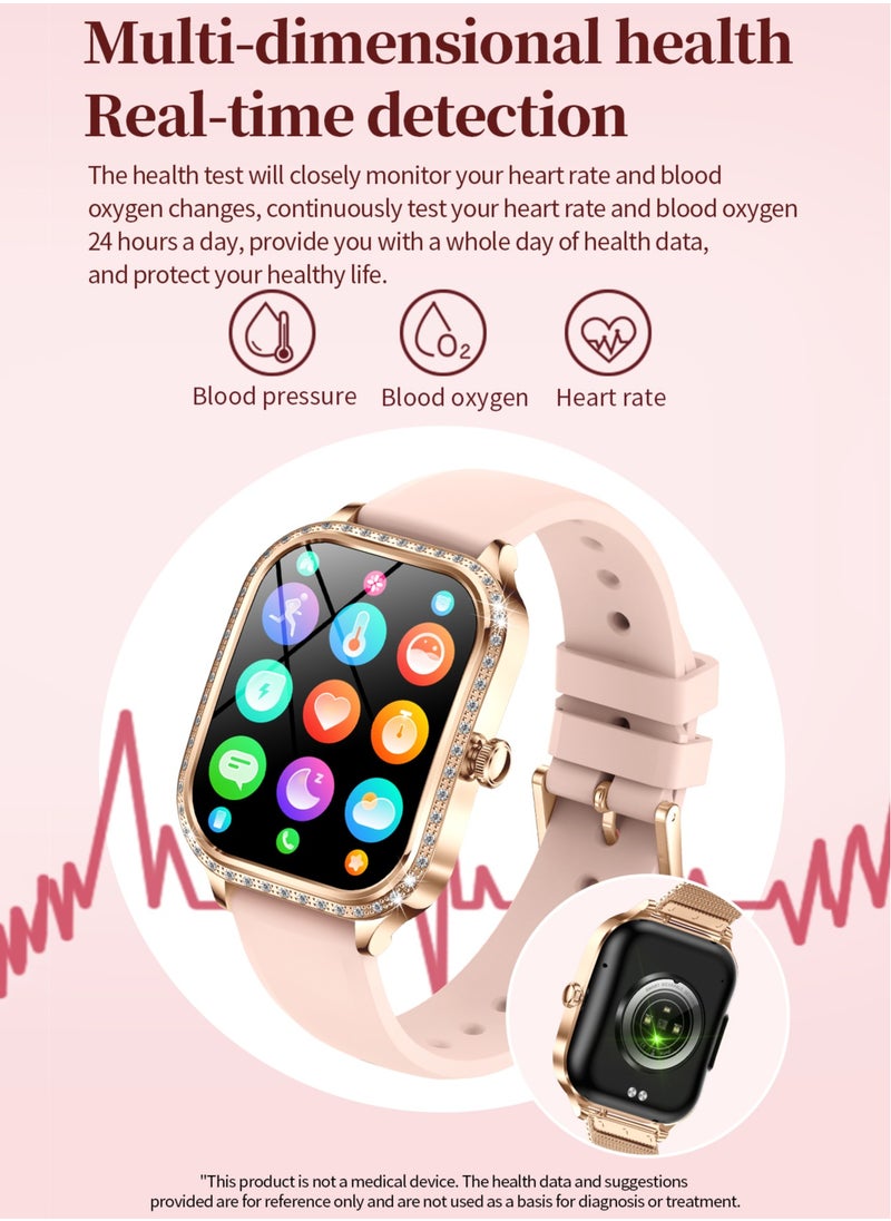 RollsTimi  Ladies/Women Bluetooth Smartwatch, Magnetic Charging, 1.75-Inch High-Definition Screen,Full-Screen Touch, Built-In Vibration Reminder, Sports Health Monitoring, Voice Assistant RT MK88  - Image 2