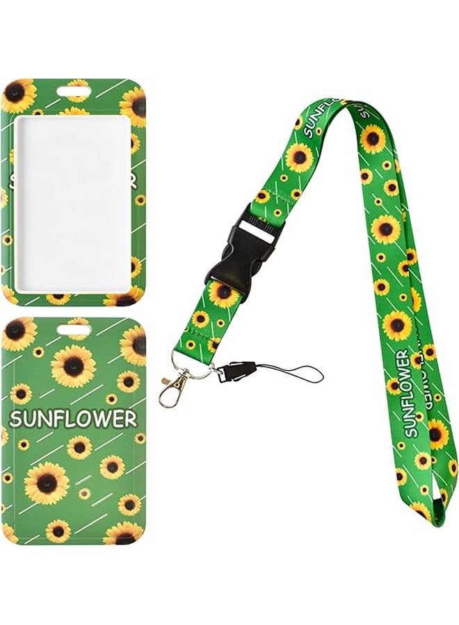 أوزيغالور حبل تعليق زهرة الشمس للإعاقة الخفية، حامل بطاقات وشنط للمفاتيح والهواتف، بتصميم زهرة الشمس - Image 1
