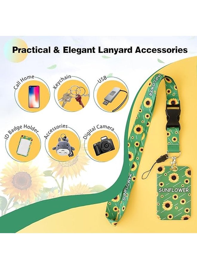 أوزيغالور حبل تعليق زهرة الشمس للإعاقة الخفية، حامل بطاقات وشنط للمفاتيح والهواتف، بتصميم زهرة الشمس - Image 4