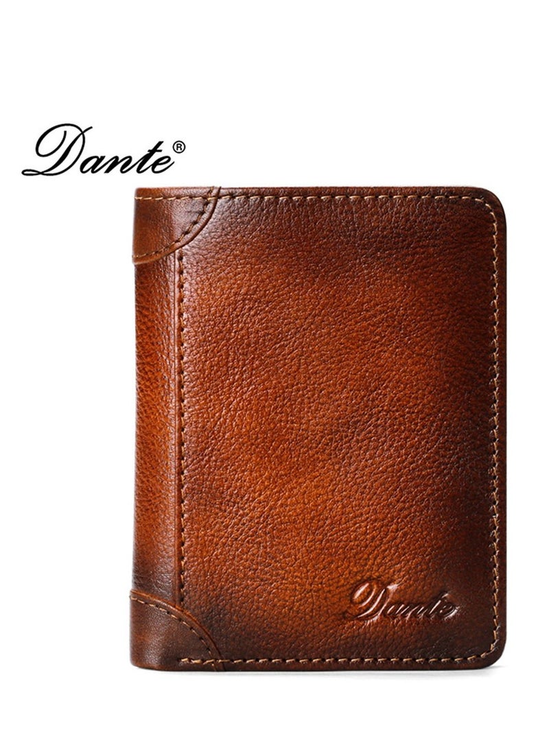 Dante Genuine Leather Anti Theft Brush Men's Retro Wallet  - Image 1