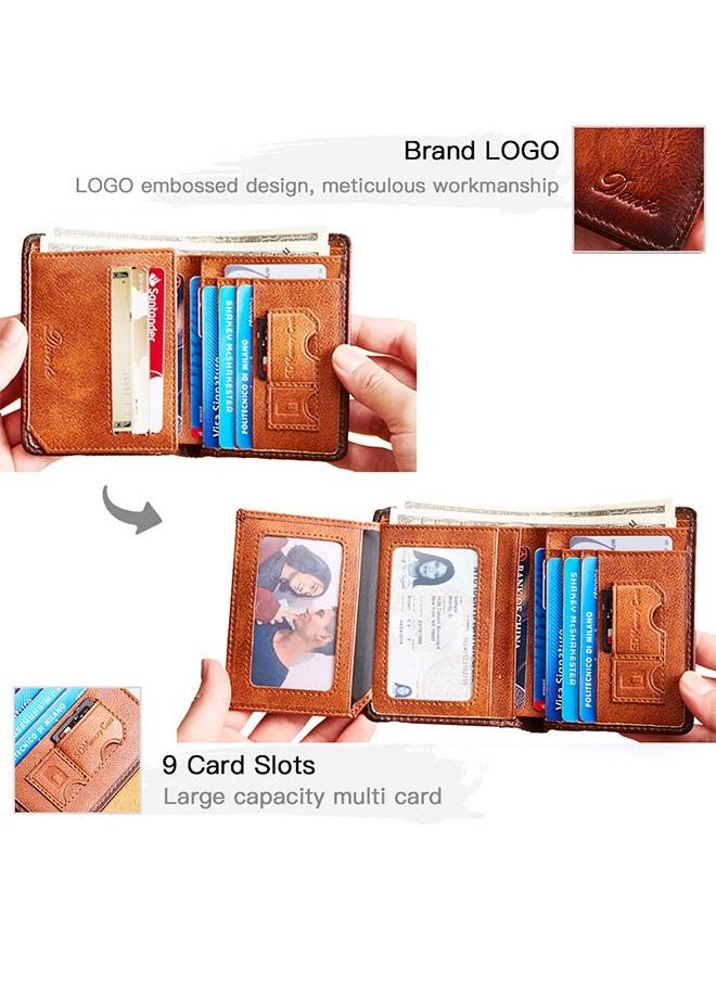 Dante Genuine Leather Anti Theft Brush Men's Retro Wallet  - Image 4