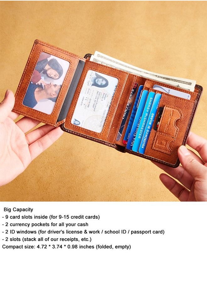 Dante Genuine Leather Anti Theft Brush Men's Retro Wallet  - Image 3
