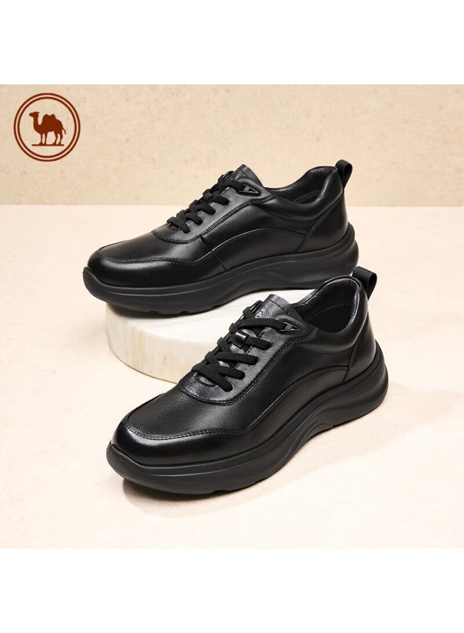 CAMELJEANS Luotuopai Casual Shoes With Height Increase, Soft Sole Business Leather Shoes For Men, Cowhide Professional Commuter Shoes P15a201025 Black Size 41 - Image 1