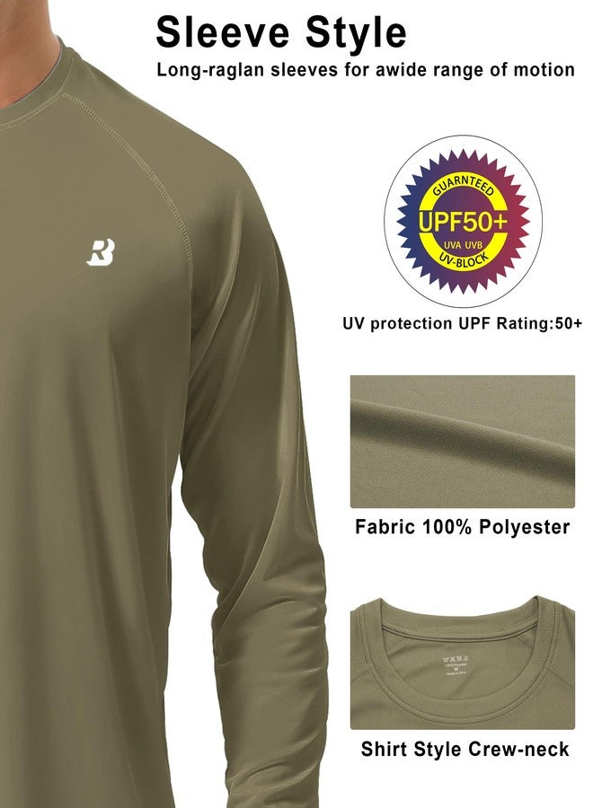 Roadbox Mens UPF 50+ UV Sun Protection Shirts Outdoor Long Sleeve SPF Diving Rash Guard for Fishing Hiking Swimming Khaki - Image 4