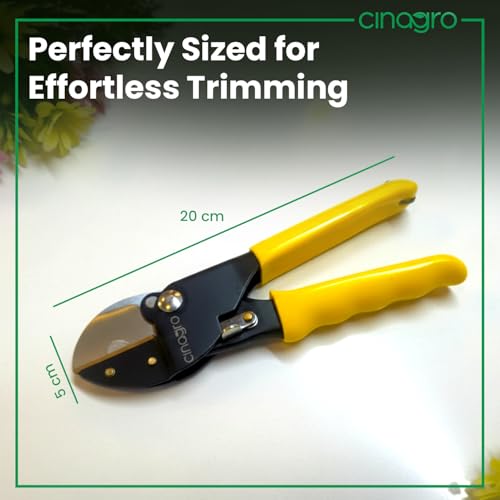 Cinagro 8.5 Inch Anvil Pruner, Ultra Sharp Hardened Steel Blade, Cuts Up to 3/4 Inch Branches, Garden Hoses or PVC Pipes, Full Metal Body, Anti-Slip Ergonomic Grip, Single-Hand Lever Operation - Image 4
