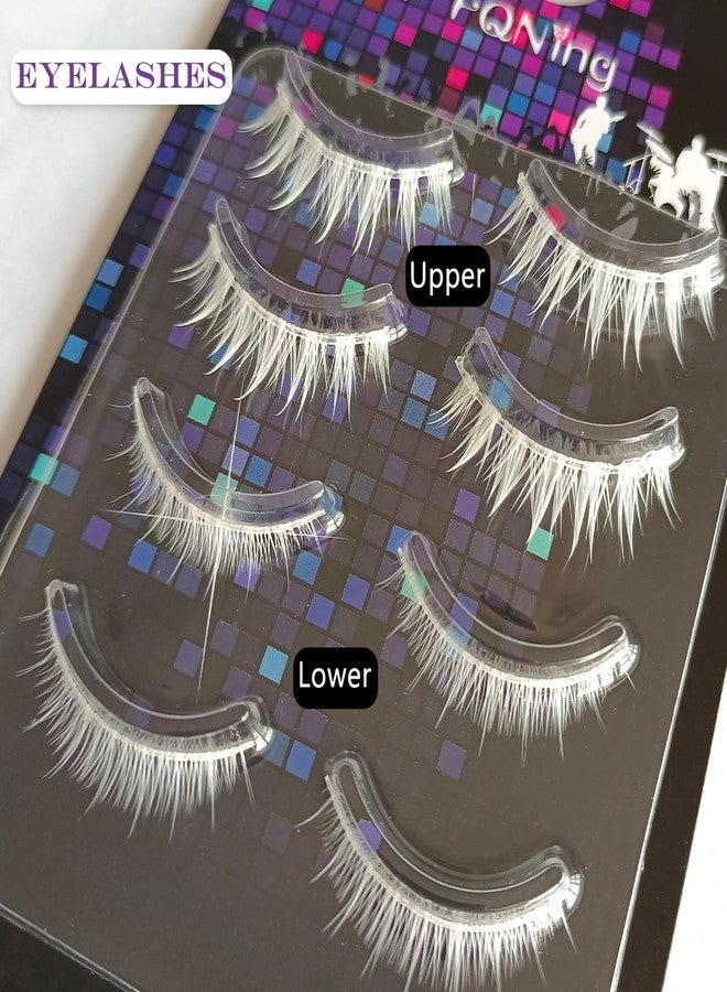 FQNing White False Eyelashes Japanese Anime Elf Lashes Party Cosplay Costume Masquerade (Comic white) - Image 2